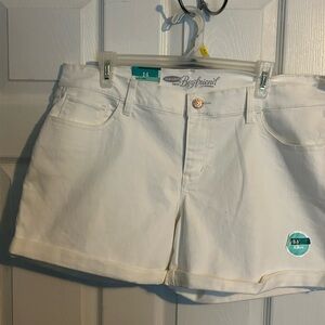 Old Navy, white boyfriend shorts